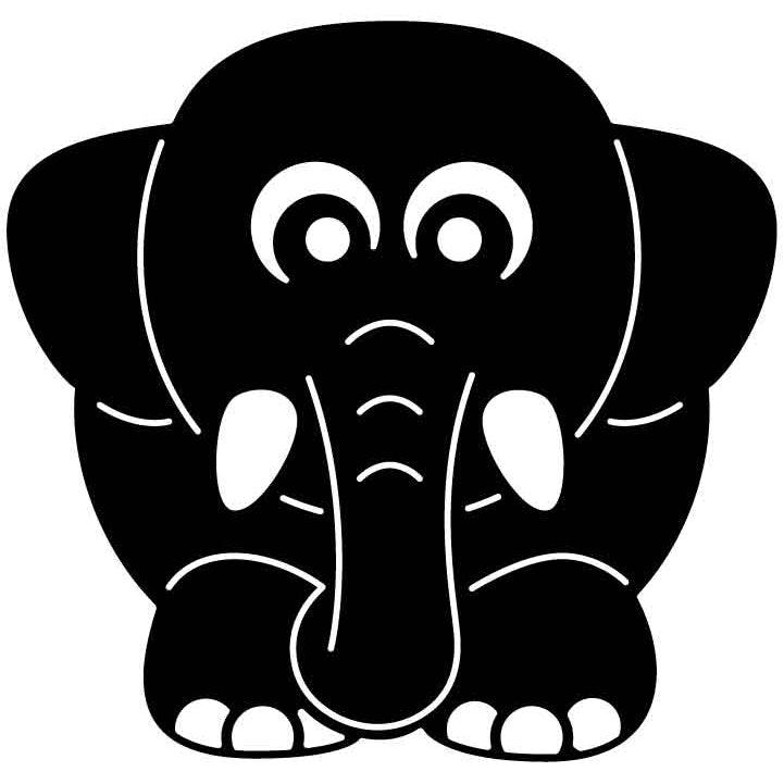 Elephant 03 Free DXF File for CNC Machines-DXFforCNC.com