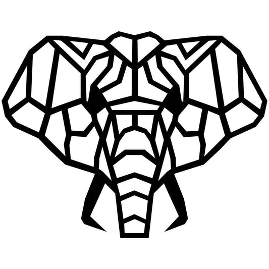 Elephant Face Geometric-DXF files Cut Ready for CNC-DXFforCNC.com