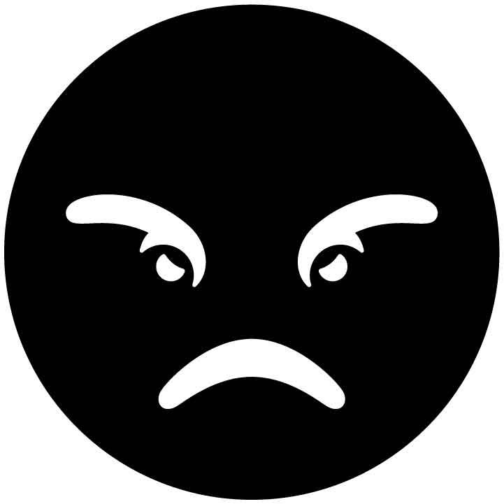 Emoji Angry Looking Face Free DXF File for CNC Machines-DXFforCNC.com