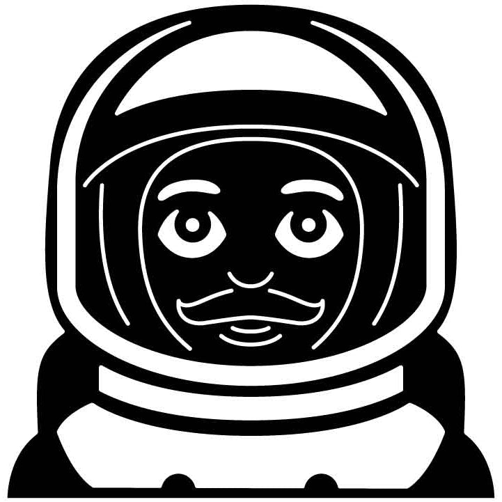 Emoji Astronaut Man Free DXF File for CNC Machines-DXFforCNC.com