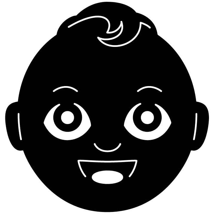 Emoji Baby Face Free DXF File for CNC Machines-DXFforCNC.com
