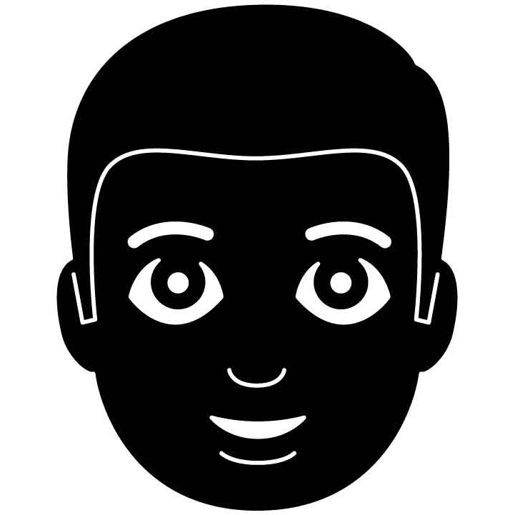 Emoji Boy Face Free DXF File for CNC Machines-DXFforCNC.com