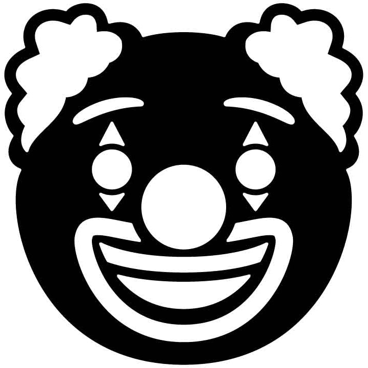 Emoji Clown Face Free DXF File for CNC Machines-DXFforCNC.com
