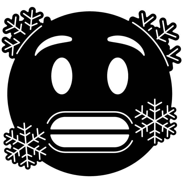 Emoji Cold Face Free DXF File for CNC Machines-DXFforCNC.com