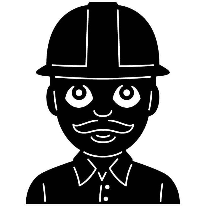 Emoji Construction Worker Man Free DXF File for CNC Machines-DXFforCNC.com