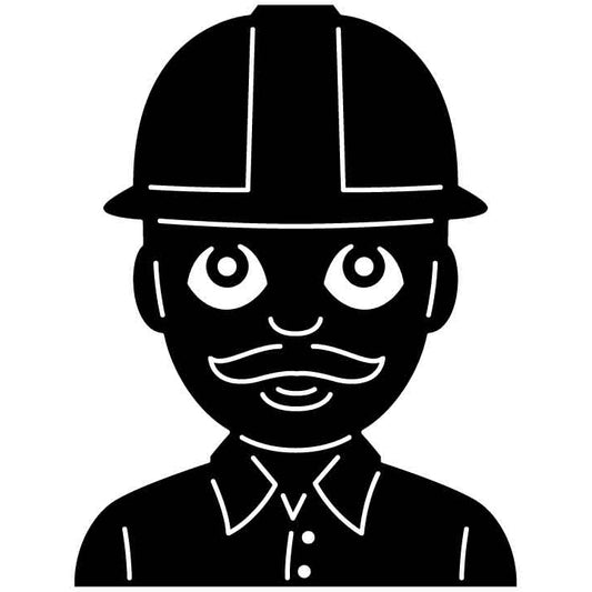 Emoji Construction Worker Man Free DXF File for CNC Machines-DXFforCNC.com