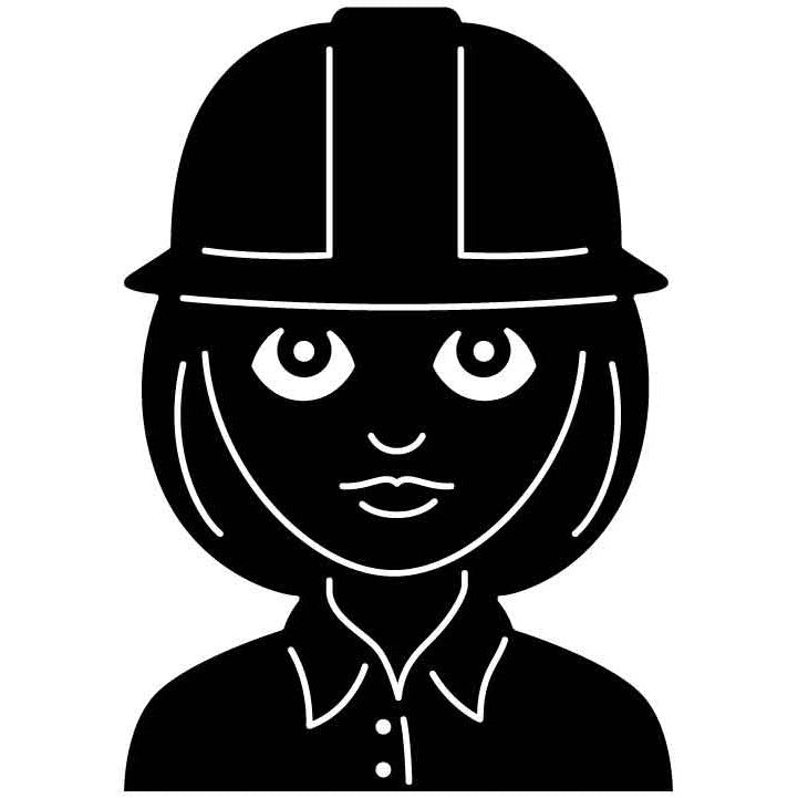 Emoji Construction Worker Woman Free DXF File for CNC Machines-DXFforCNC.com