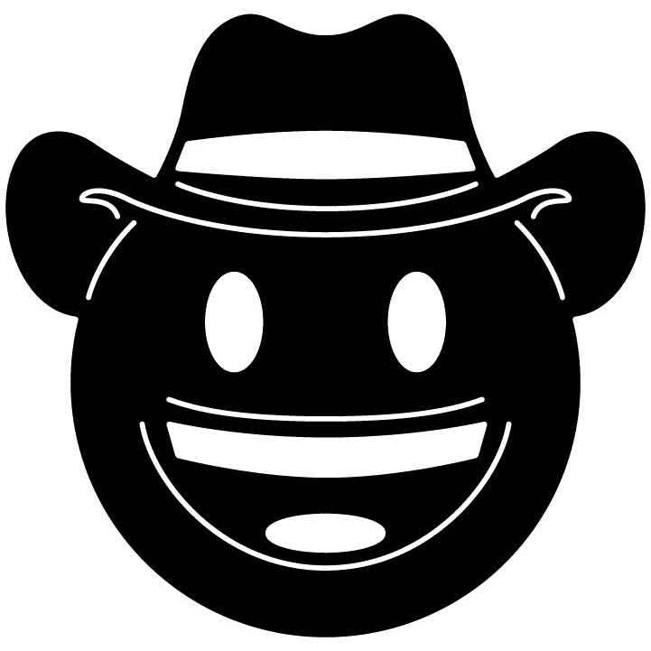 Emoji Cowboy hat Face Free DXF File for CNC Machines-DXFforCNC.com