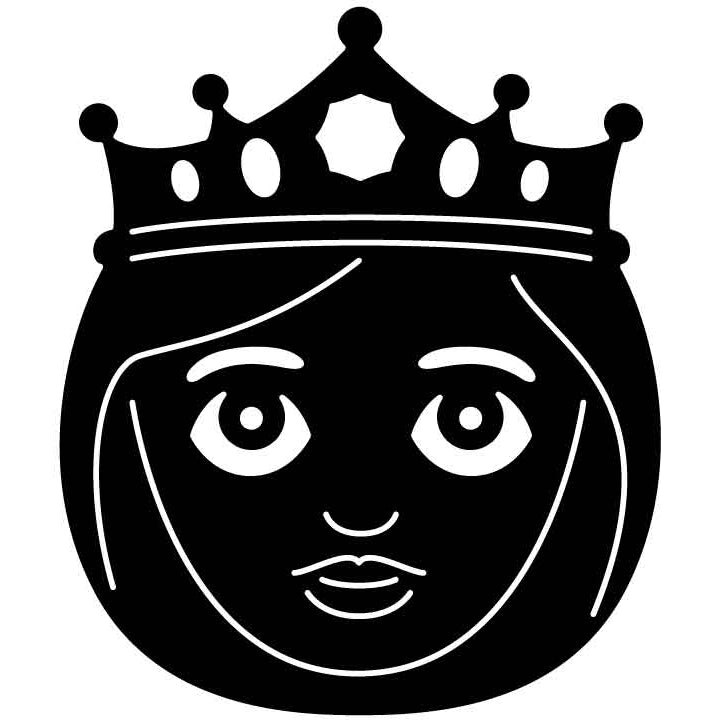 Emoji Crown Princess Long Hair Free DXF File for CNC Machines-DXFforCNC.com