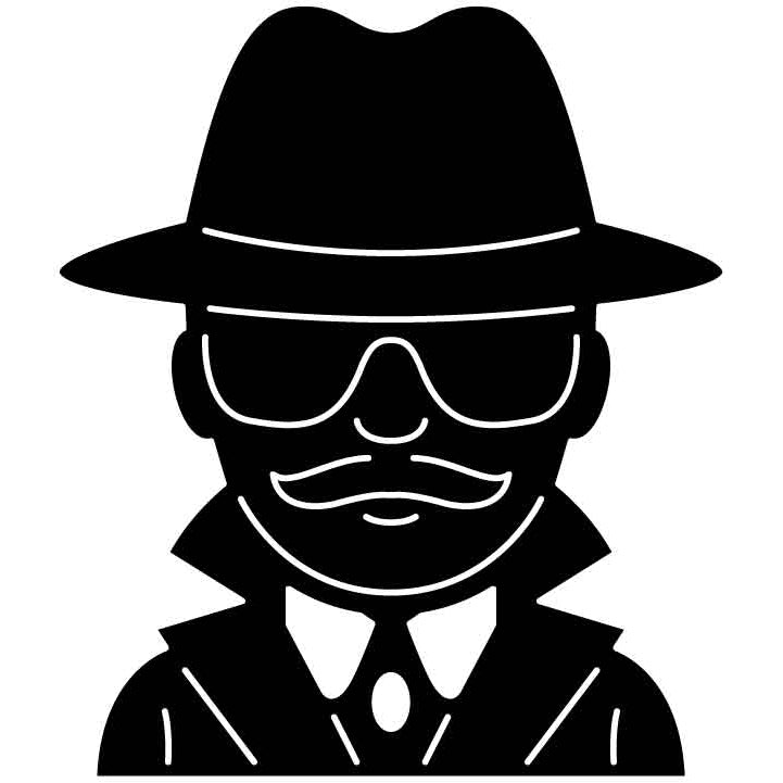 Emoji Detective Man Free DXF File for CNC Machines-DXFforCNC.com