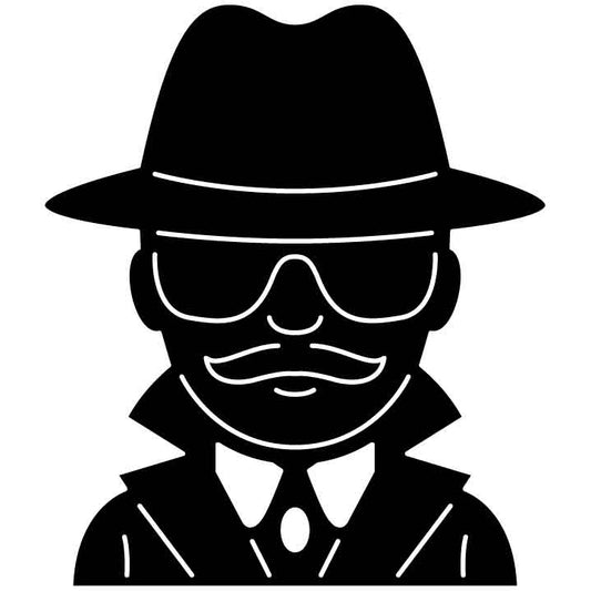 Emoji Detective Man Free DXF File for CNC Machines-DXFforCNC.com