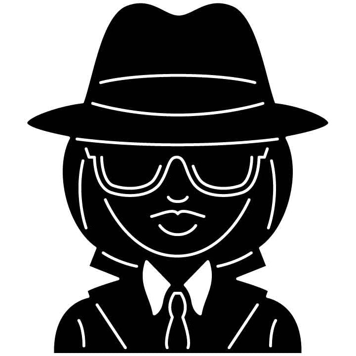 Emoji Detective Woman Free DXF File for CNC Machines-DXFforCNC.com