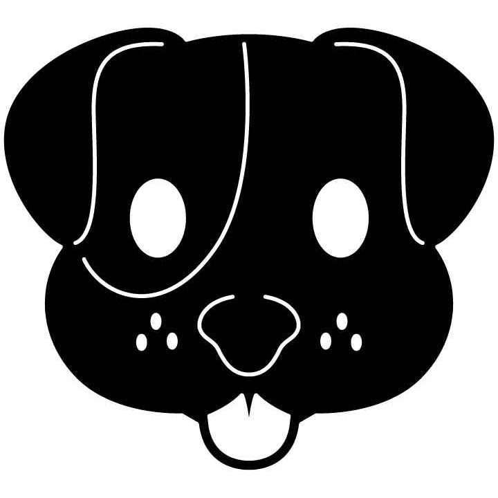 Emoji Dog Face Free DXF File for CNC Machines-DXFforCNC.com
