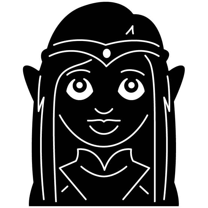 Emoji Elf Woman Free DXF File for CNC Machines-DXFforCNC.com