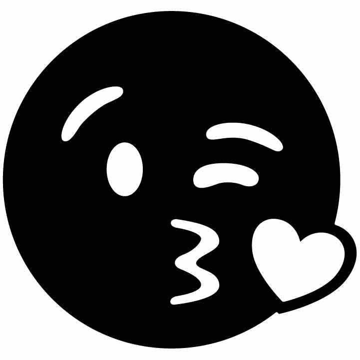 Emoji Face Blowing a Kiss Free DXF File for CNC Machines-DXFforCNC.com