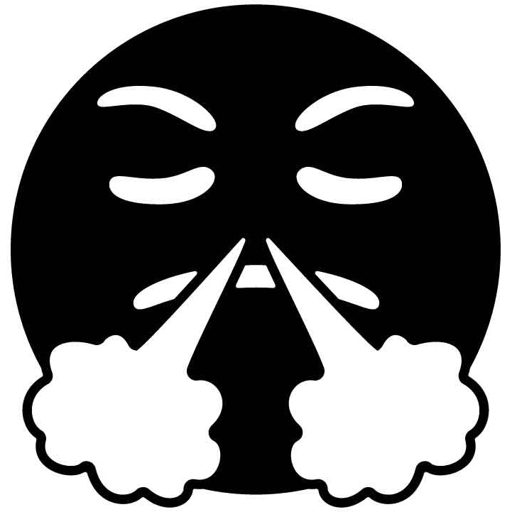 Emoji Face with Steam from Nose Free DXF File for CNC Machines-DXFforCNC.com