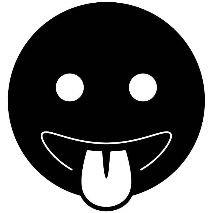 Emoji Face with Tongue Free DXF File for CNC Machines-DXFforCNC.com