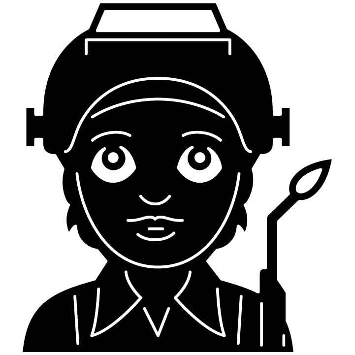 Emoji Factory Worker Woman Free DXF File for CNC Machines-DXFforCNC.com