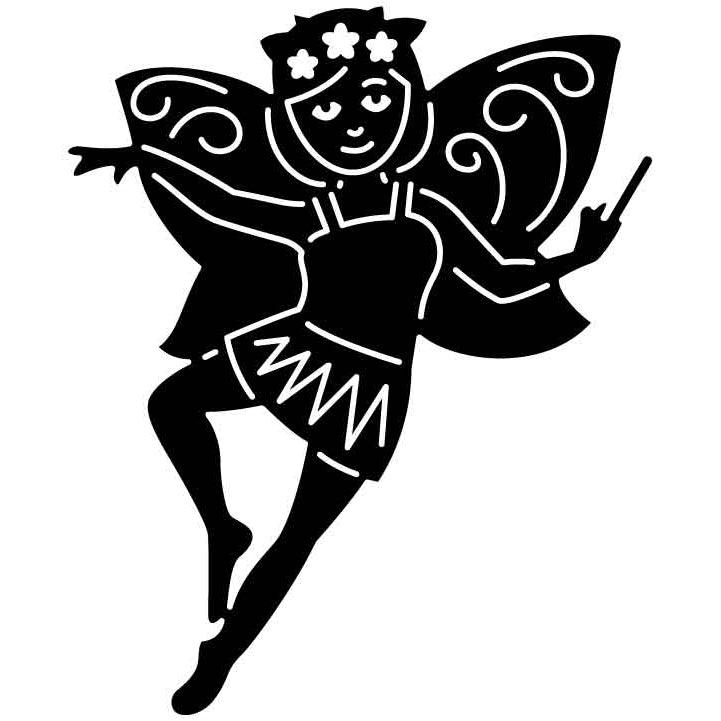 Emoji Fairy Woman Free DXF File for CNC Machines-DXFforCNC.com
