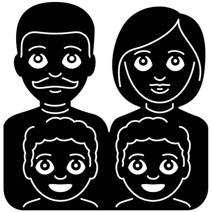 Emoji Family Man Woman Boys Free DXF File for CNC Machines-DXFforCNC.com