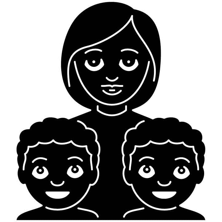 Emoji Family Woman Boys Free DXF File for CNC Machines-DXFforCNC.com