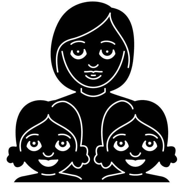 Emoji Family Woman Girls Free DXF File for CNC Machines-DXFforCNC.com