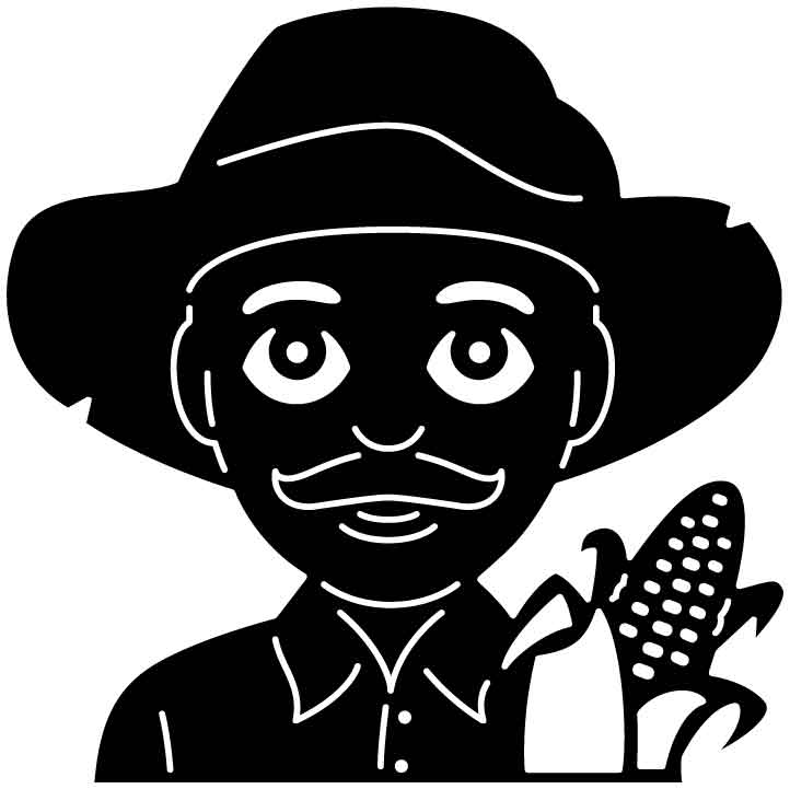 Emoji Farmer Man Free DXF File for CNC Machines-DXFforCNC.com
