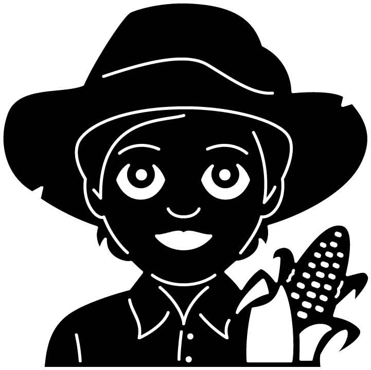 Emoji Farmer Woman Free DXF File for CNC Machines-DXFforCNC.com