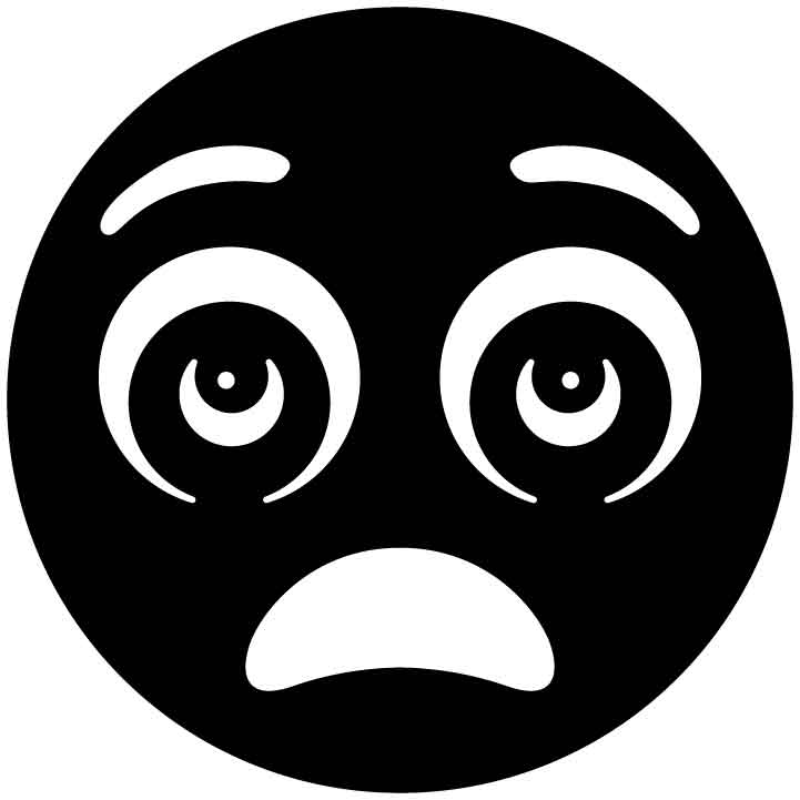 Emoji Fearful Face Free DXF File for CNC Machines-DXFforCNC.com