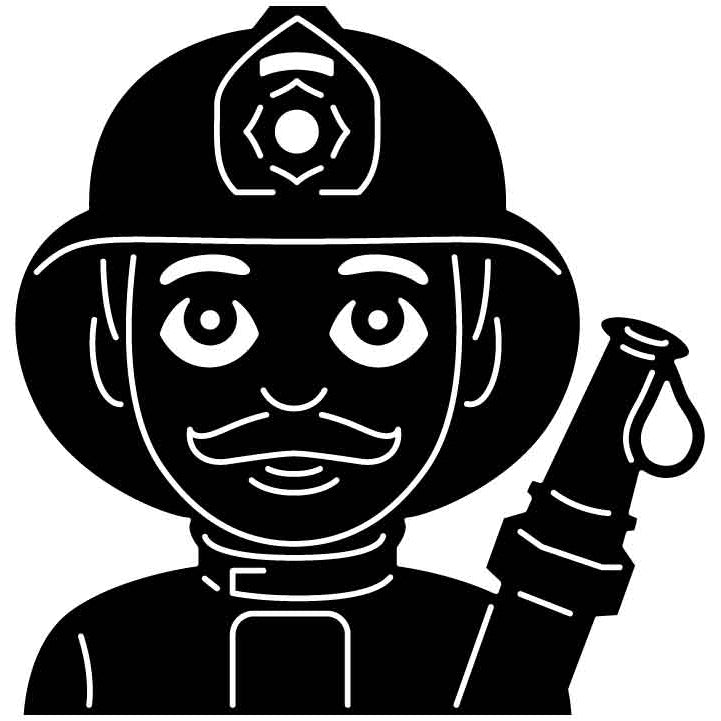 Emoji Firefighter Man Free DXF File for CNC Machines-DXFforCNC.com