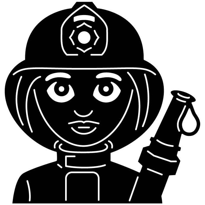 Emoji Firefighter Woman Free DXF File for CNC Machines-DXFforCNC.com