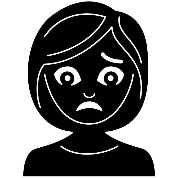 Emoji Frowning Woman Free DXF File for CNC Machines-DXFforCNC.com
