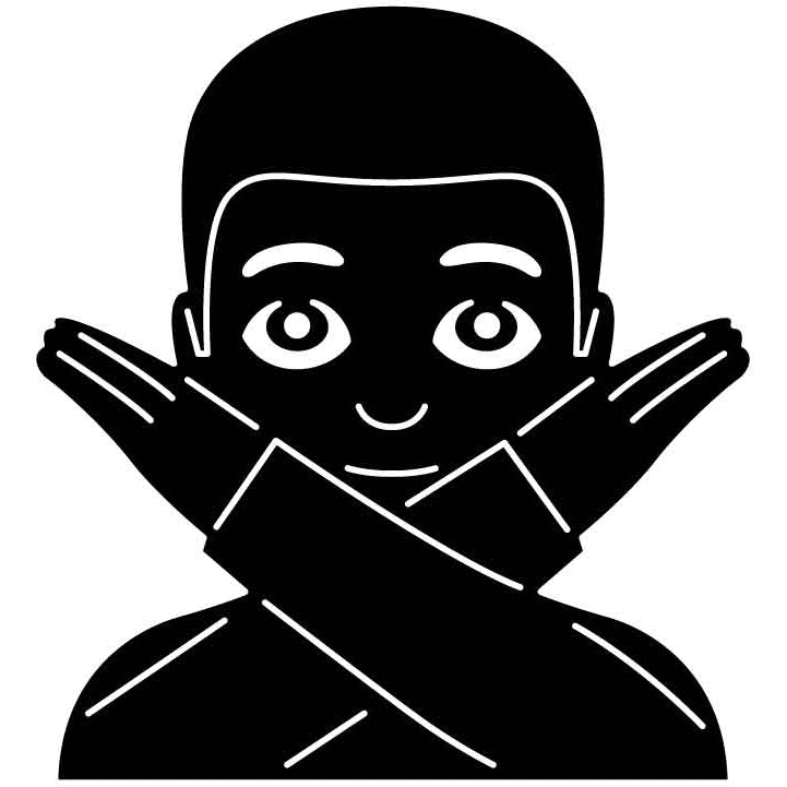 Emoji Gesturing Cross Hands Man Free DXF File for CNC Machines-DXFforCNC.com