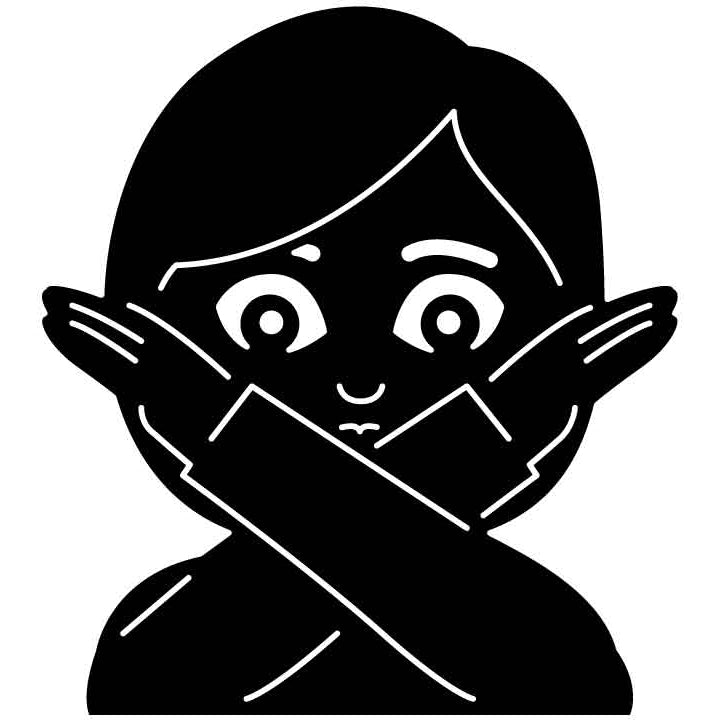 Emoji Gesturing Cross Hands Woman Free DXF File for CNC Machines-DXFforCNC.com