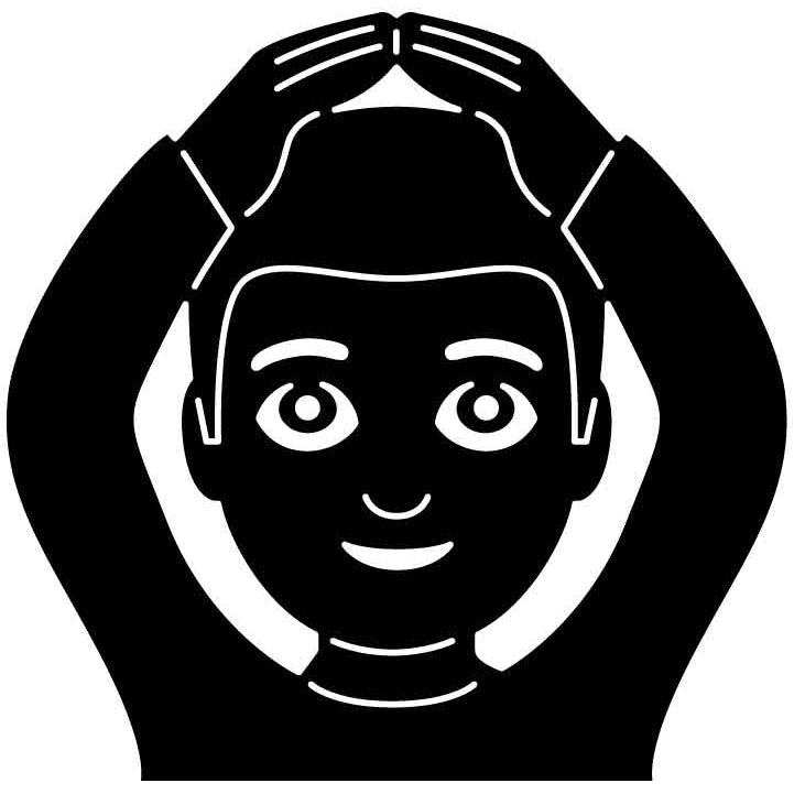 Emoji Gesturing Hands Up Man Free DXF File for CNC Machines-DXFforCNC.com