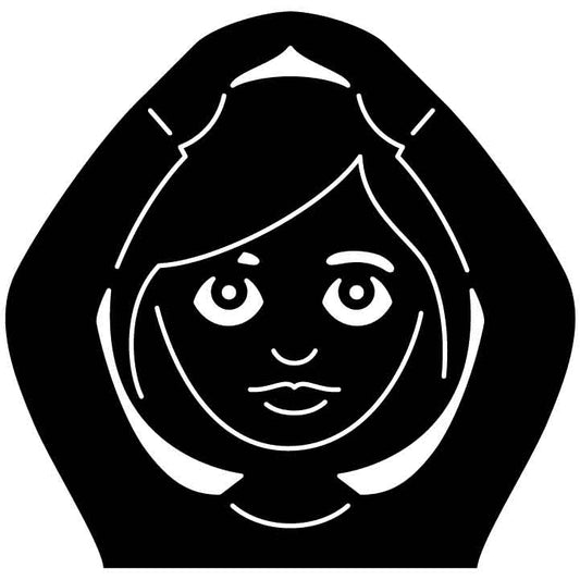 Emoji Gesturing Hands Up Woman Free DXF File for CNC Machines-DXFforCNC.com