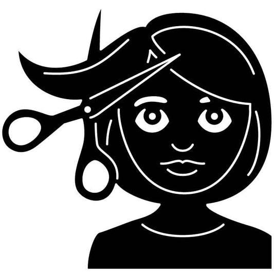 Emoji Getting Haircut Woman Free DXF File for CNC Machines-DXFforCNC.com