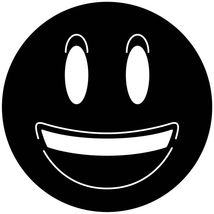Emoji Grinning Face with Big Eyes Free DXF File for CNC Machines-DXFforCNC.com