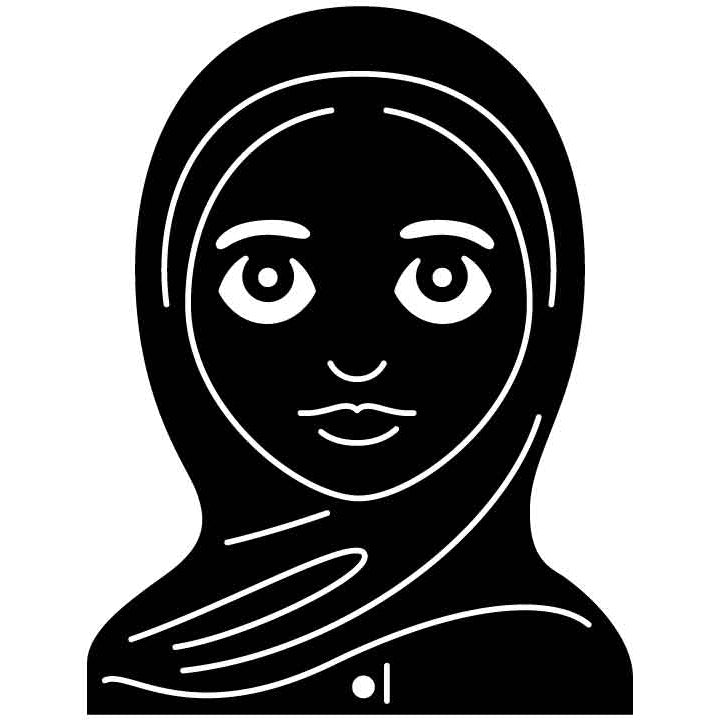 Emoji Headscarf Woman Free DXF File for CNC Machines-DXFforCNC.com