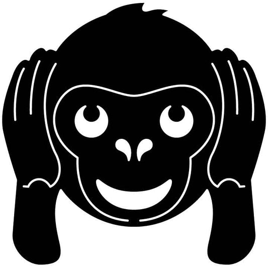Emoji Hear no Evil Monkey Free DXF File for CNC Machines-DXFforCNC.com