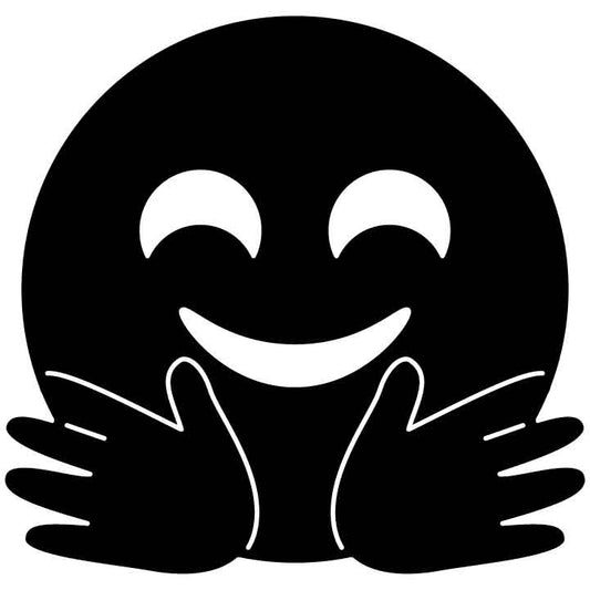 Emoji Hugging Face Free DXF File for CNC Machines-DXFforCNC.com