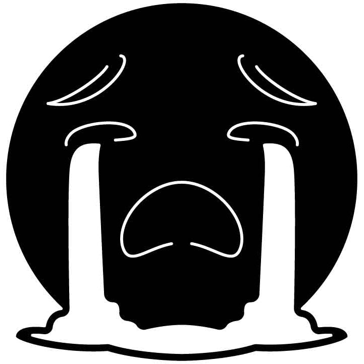 Emoji Loudly Crying Face Free DXF File for CNC Machines-DXFforCNC.com