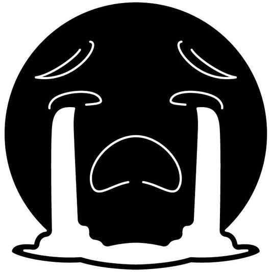 Emoji Loudly Crying Face Free DXF File for CNC Machines-DXFforCNC.com