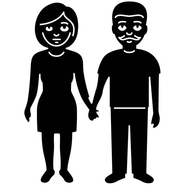 Emoji Man Woman Holding Hands Free DXF File for CNC Machines-DXFforCNC.com