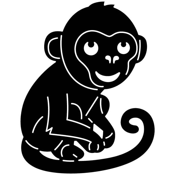 Emoji Monkey Free DXF File for CNC Machines-DXFforCNC.com