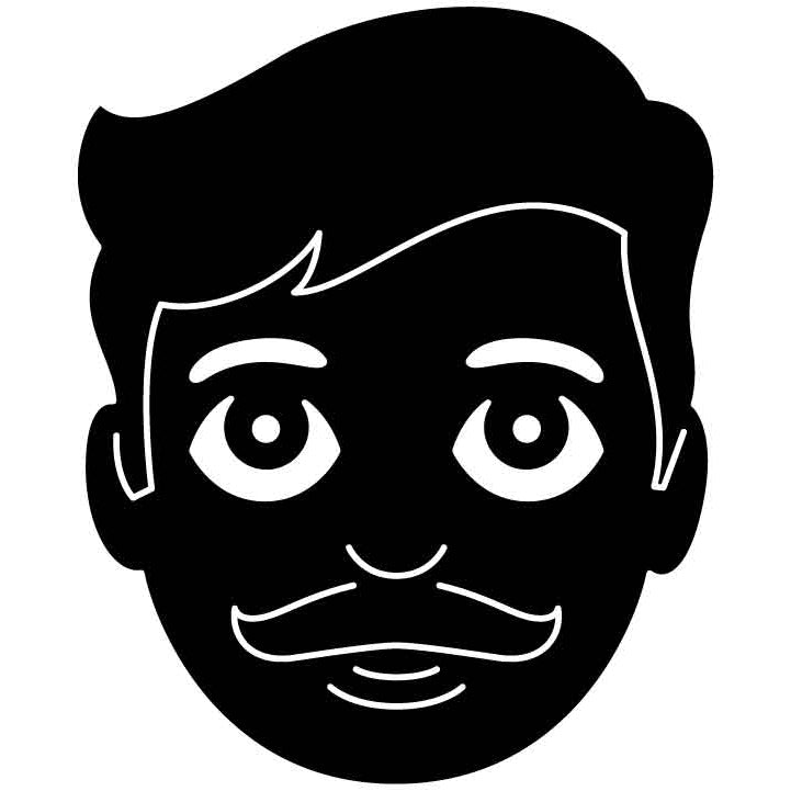Emoji Mustache Man Face (2) Free DXF File for CNC Machines-DXFforCNC.com