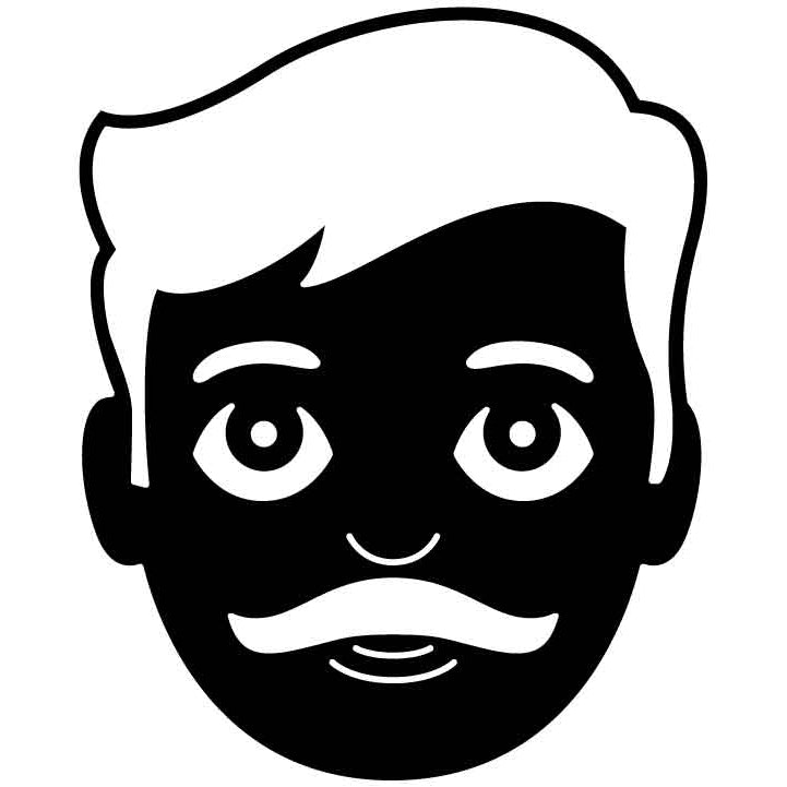 Emoji Mustache Man Face (3) Free DXF File for CNC Machines-DXFforCNC.com