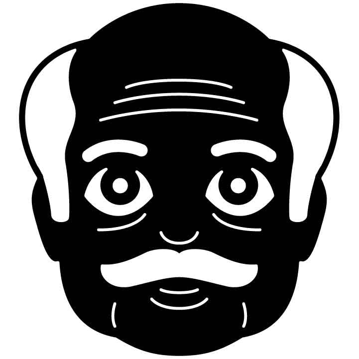Emoji Old Man Face Free DXF File for CNC Machines-DXFforCNC.com