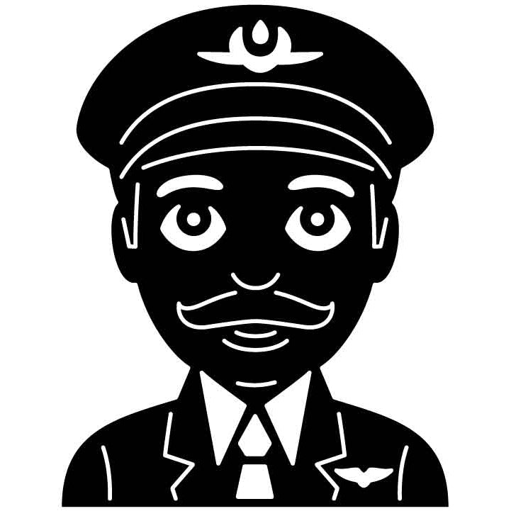 Emoji Pilot Man Free DXF File for CNC Machines-DXFforCNC.com