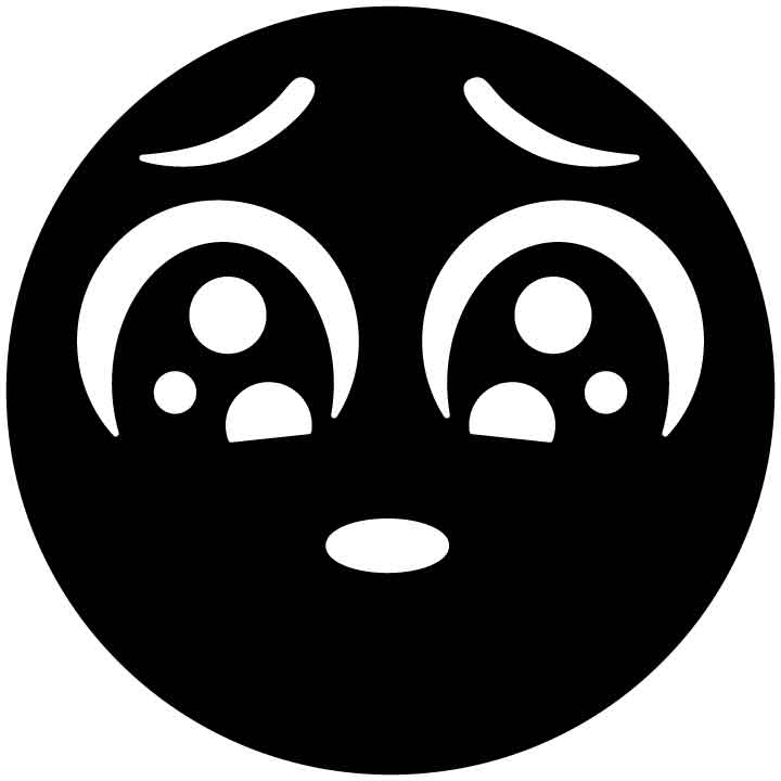 Emoji Pleading Face 2 Free DXF File for CNC Machines-DXFforCNC.com